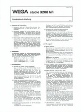 Wega Service Manual für