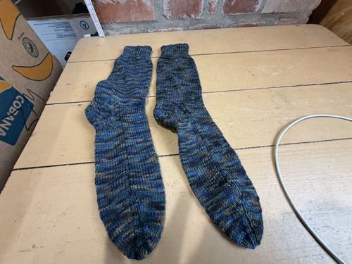 Handgestrickte wollsocken blau - handgestrickte,