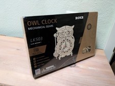 ROKR 3D-HOLZ-PUZZLE Uhr "Owl Clock" Modellbausatz Neu