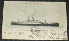 Gruss von Bord - Dampfer Bremen - Norddeutscher Lloyd - 1904 - Postkarte AK