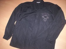 Edles Hemd mit "Drachen"-Druck, schwarz Gr.S/37/38