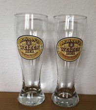 2 St. Maisel`s Weizen Bier Brauerei Weißbier 0,5 ltr. Glas altes gelbes Logo