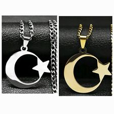 Halskette Halbmond Stern Anhänger Edelstahl Damen Herren Ay Yildiz Türkei
