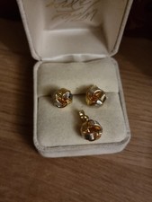 Vintage Ohrringe und Anhänger Knoten Ohrstecker Bicolor 