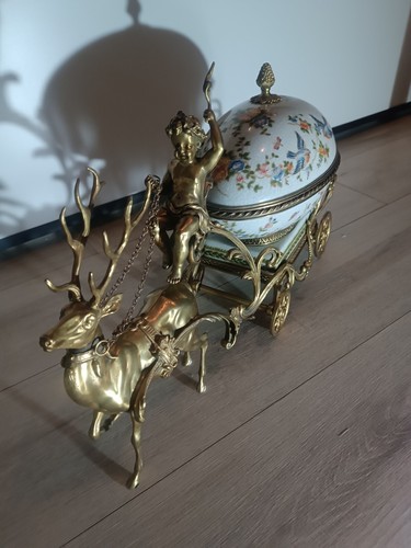 Bronze und porzellan kutsche - bronze,