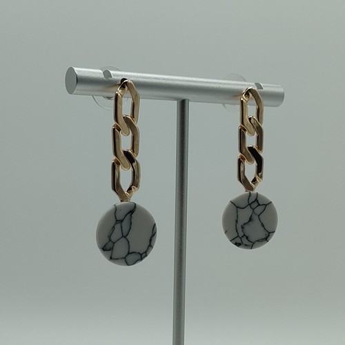 Ohrring edelstahl gold keramik - gold,