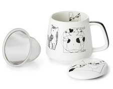 Teetasse mit Sieb und Deckel