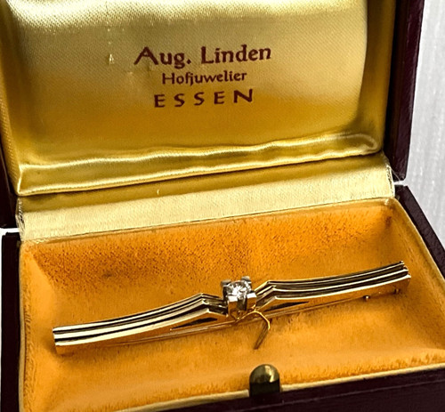 Gold stab brosche 585 mit - gold,