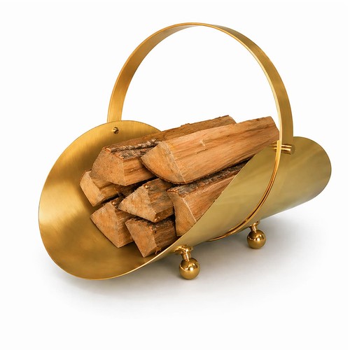 Messing holzkorb - messing,