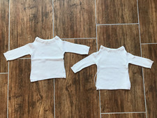 2 weiße Schlupfshirts Jüpchen Babyclub Größe 74 aus den 90ern Retro Vintage
