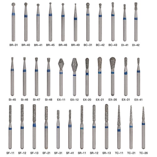 100 pcs dental diamond burs - 100,