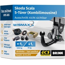 ANHÄNGERKUPPLUNG für Skoda Scala 19-23 vert. abnehmbar BRINK +13pol ESatz ECS