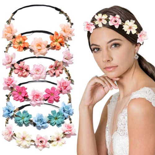 Haarreif blumen kranz 5er pack - blumen,