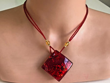 Vintage-Anhänger an einer Kette. Muranoglas.  Länge: max. 44 cm.