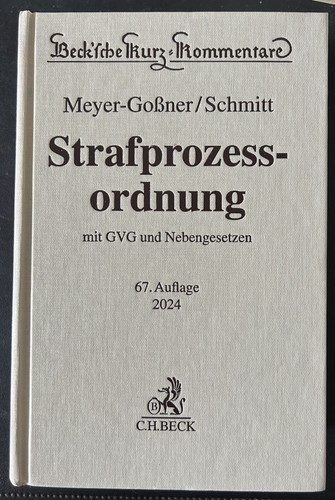 Meyer goßner schmitt stpo - meyer-goßner/schmitt,,