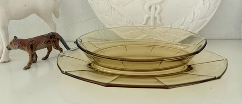 Art deko glas schale - deko, tablett