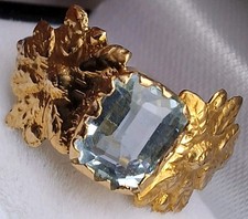 18 kt Gold Aquamarin Antik