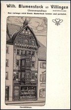 VILLINGEN Uhrmacher Juwelier Geschäft Wilh. Blumenstock Uhren Versandhaus PK