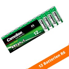 12 x R6 AA Mignon Batterien