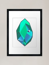 Aqua Aura Quarz gerahmter