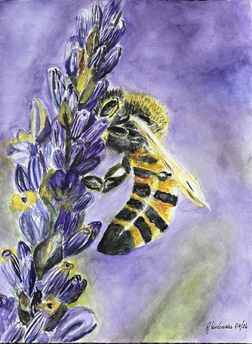 Original aquarell biene am - original,,