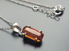 925 Sterling Silber Halskette Hessonit Granat Edelstein Echtschmuck