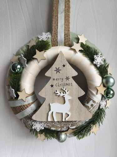 Weihnachtskranz rustikal braun - rustikal,