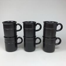 Old HÖGANÄS 6 x Tasse kleiner Henkelbecher 707 Keramik Braun Stoneware Schweden