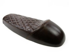 Motorrad Sitzbank Höcker Retro Classic Cafe Racer Universell, Braun, Länge 63 cm