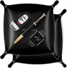 Ablageschale Leder Schwarz, 2