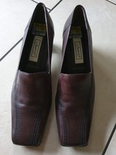 Damen Hochfrontpumps Braun Leder Gr. 38 Neu