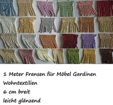  1m Fransen Drellierfranse Heimtextilien Gardinen Sofa Kissen 6cm 26 Farben