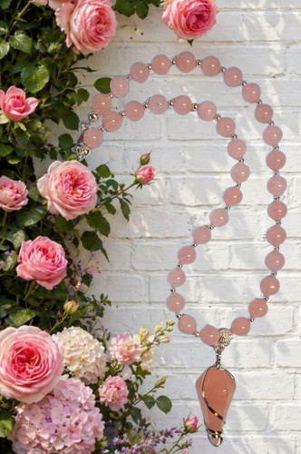 Rosenquarz halskette cm - halskette🌹40,