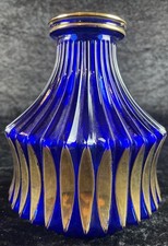 Walther Glas Vase 1970 Kobaltblau Gold Vintage Zeitlos Qualitativ Edel Retro