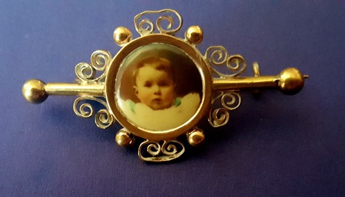 Antike jugendstil foto brosche - foto,