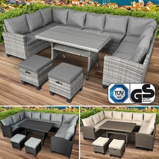 BRAST Poly Rattan Sitzgarnitur Family Gartenmöbel Essgruppe Lounge Sitzgruppe
