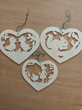 3 Stück Fensterbild Holz, echte Handarbeit Jahreszeiten etc.