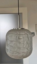 Pendelleuchte Hängelampe Doria Glas 70er MCM Vintage Eisglas