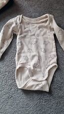 Beiger Baby langarm Body mit Elefanten Größe 68 (H&M)