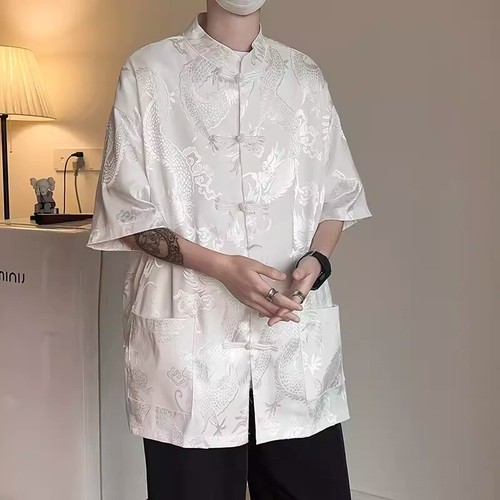 Herren satin hemd kurzarm - hemd,