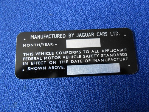 Typenschild plate jaguar - id-plate,