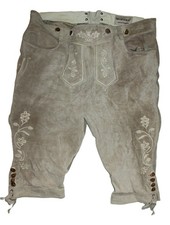 Morena Trachten Lederhose Beige Hellbraun Herren Knopf defekt Ersatz ca.  58