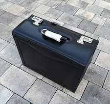 Pilotenkoffer, Aktenkoffer, echt Leder, schwarz, 46x36x21 cm, Neuwertig