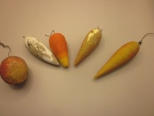 40456 Christbaumschmuck 5x Watte Glasglimmer Obst deutlich gebraucht 5-9cm