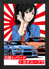 Anime Girl with JDM Cars