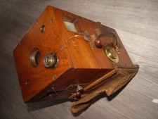 Antike kamera, Holz, Kamera, Reisekamera alt um 1900