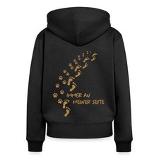 Immer An Meiner Seite Hund Pfoten Spruch Frauen Premium Bio Zip Hoodie