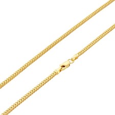 10K Gelbgold Damen 2mm Franco Quadratisch Kiste Fuchsschwanz Weizen Kette 45.7cm