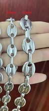Kaffeebohnenkette Halskette Edelstahl breit 10mm ca 60g 60cm