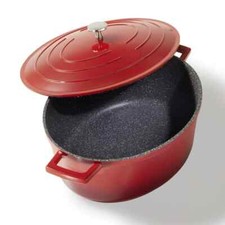 STONELINE® Cocotte Bräter Oval + Deckel Bräter Induktion 32cm Rot IIWahl 20092